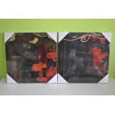 CUADRO ABSTR. /NARANJA 40/40 CM. JG. 2 